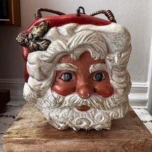 Vintage rare Timmy Woods original wood Santa bag. Handmade